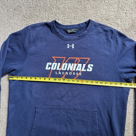 Under Armour Sweatshirt Men's 2XL Crewneck Fleece Colonials Lacrosse Navy Blue - Picture 8 of 10